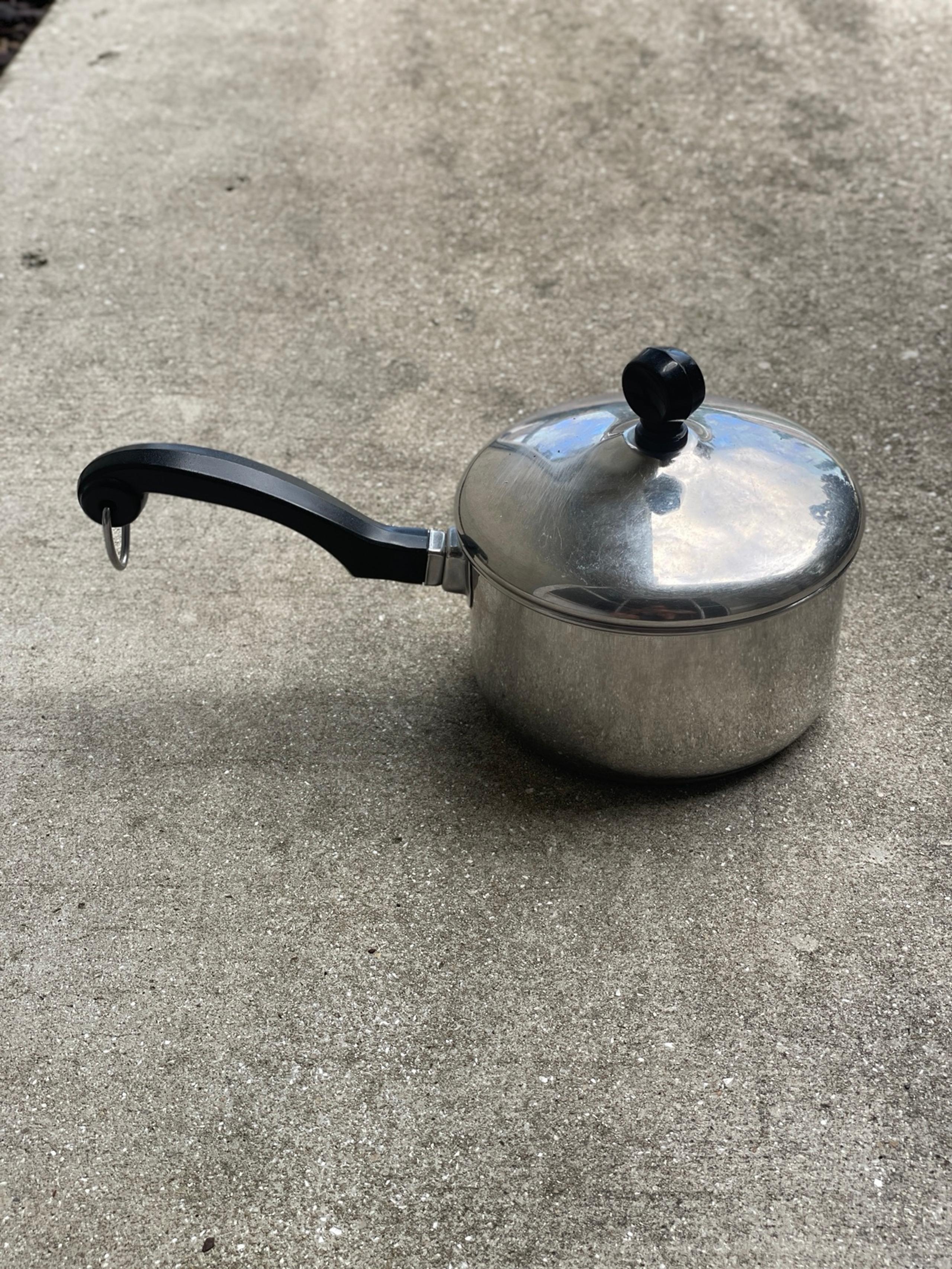 Vintage Farberware 1 Quart Aluminum Clad Stainless Steel Pot And Lid