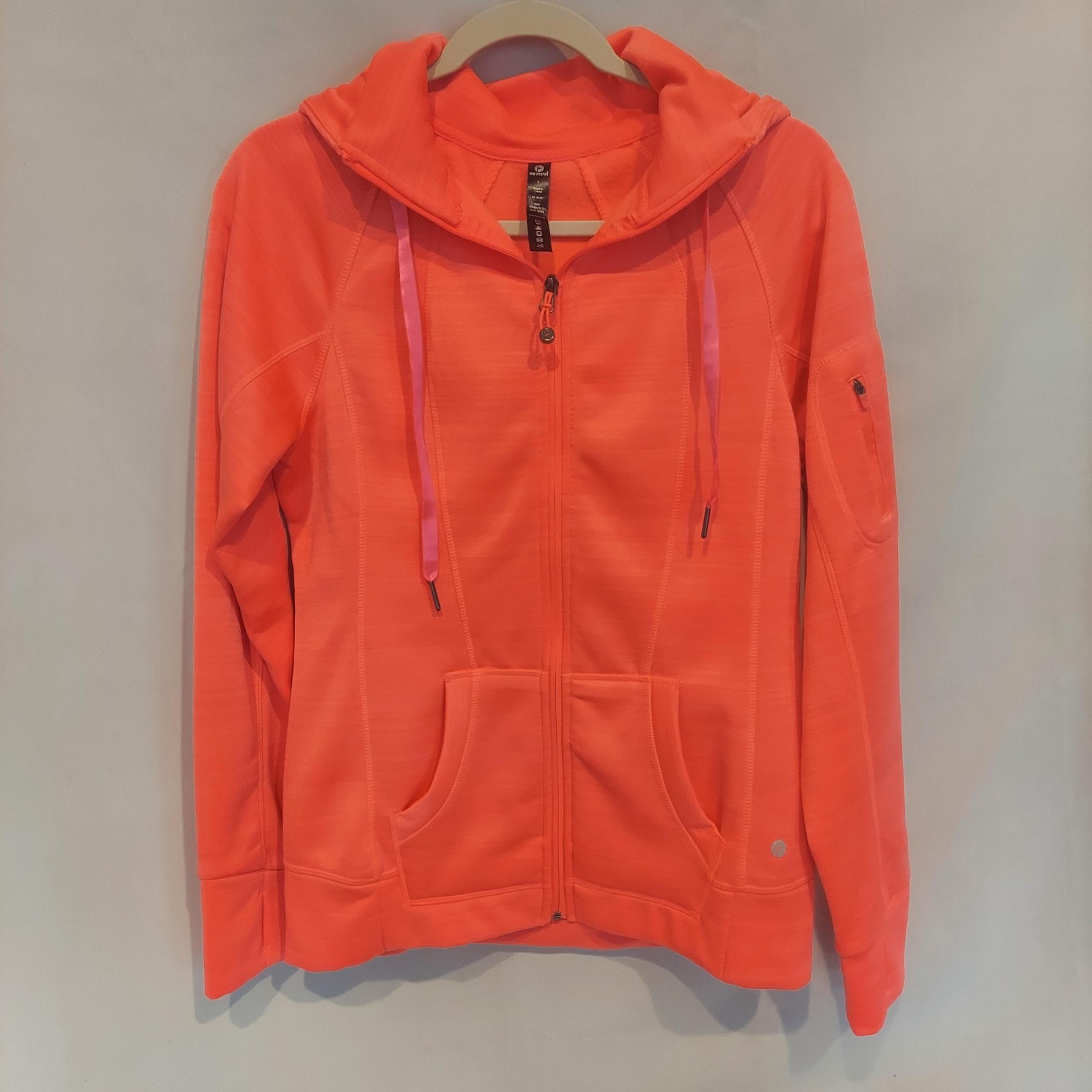 90 Degree by Reflex Womens Brushed Orange Athletic Hoodie Jacket Size Large NWOT