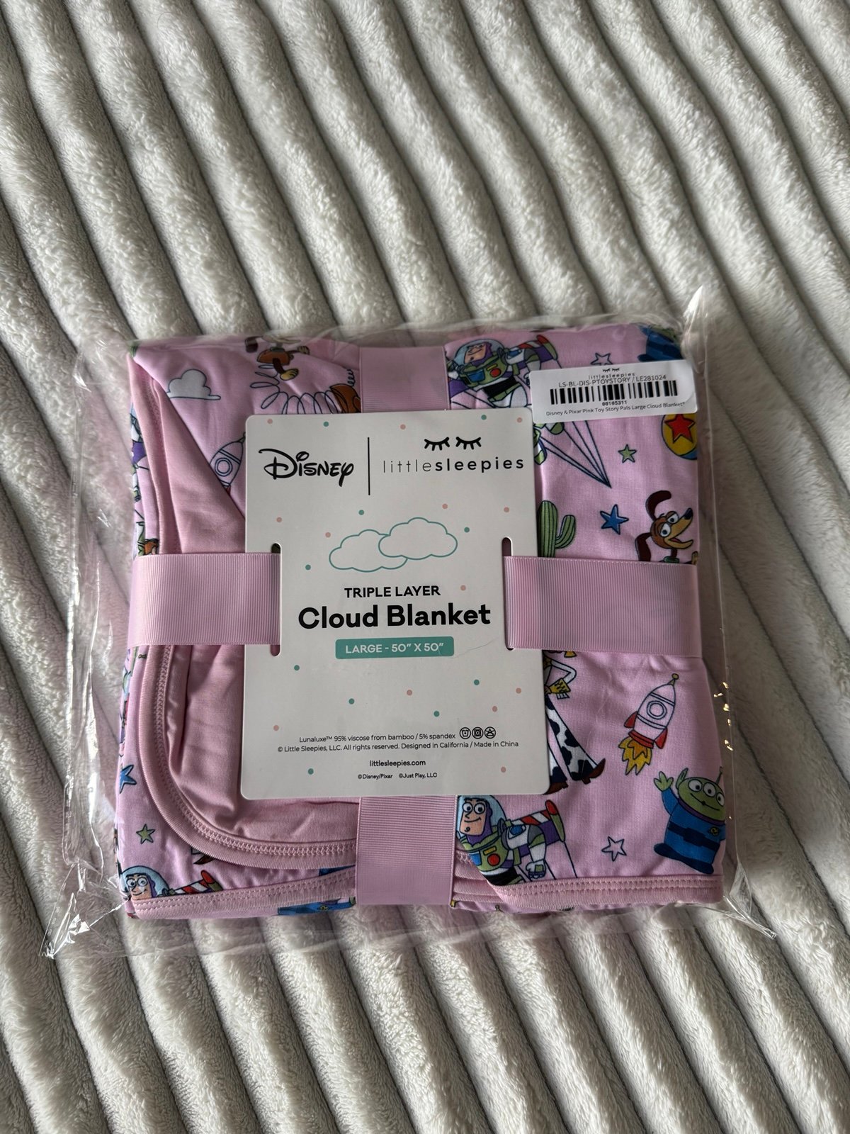 Little Sleepies Pink Toy Story Cloud Blanket