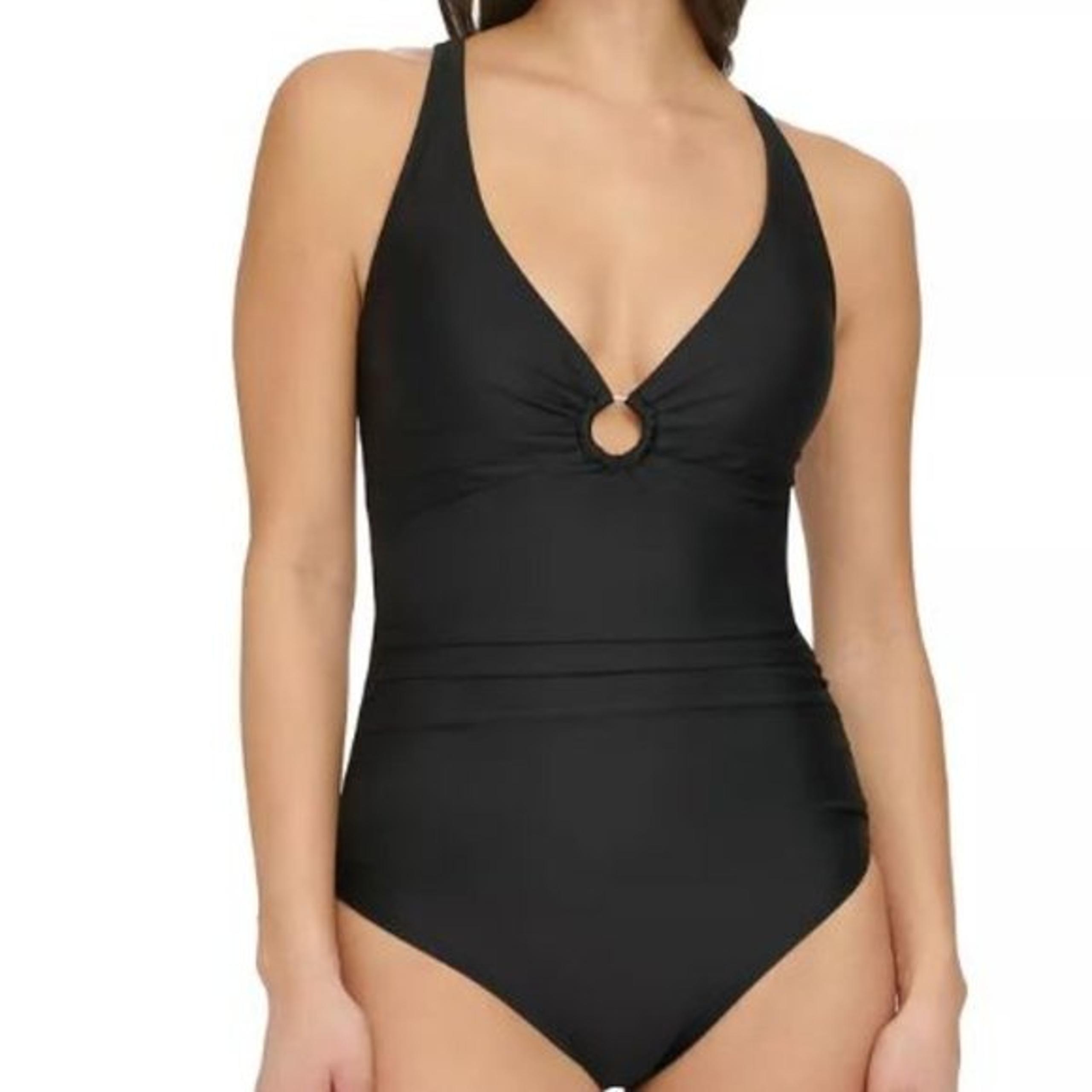 NWT Tommy Hilfiger Ring Hardware Cutout One Piece Swimsuit Black 4