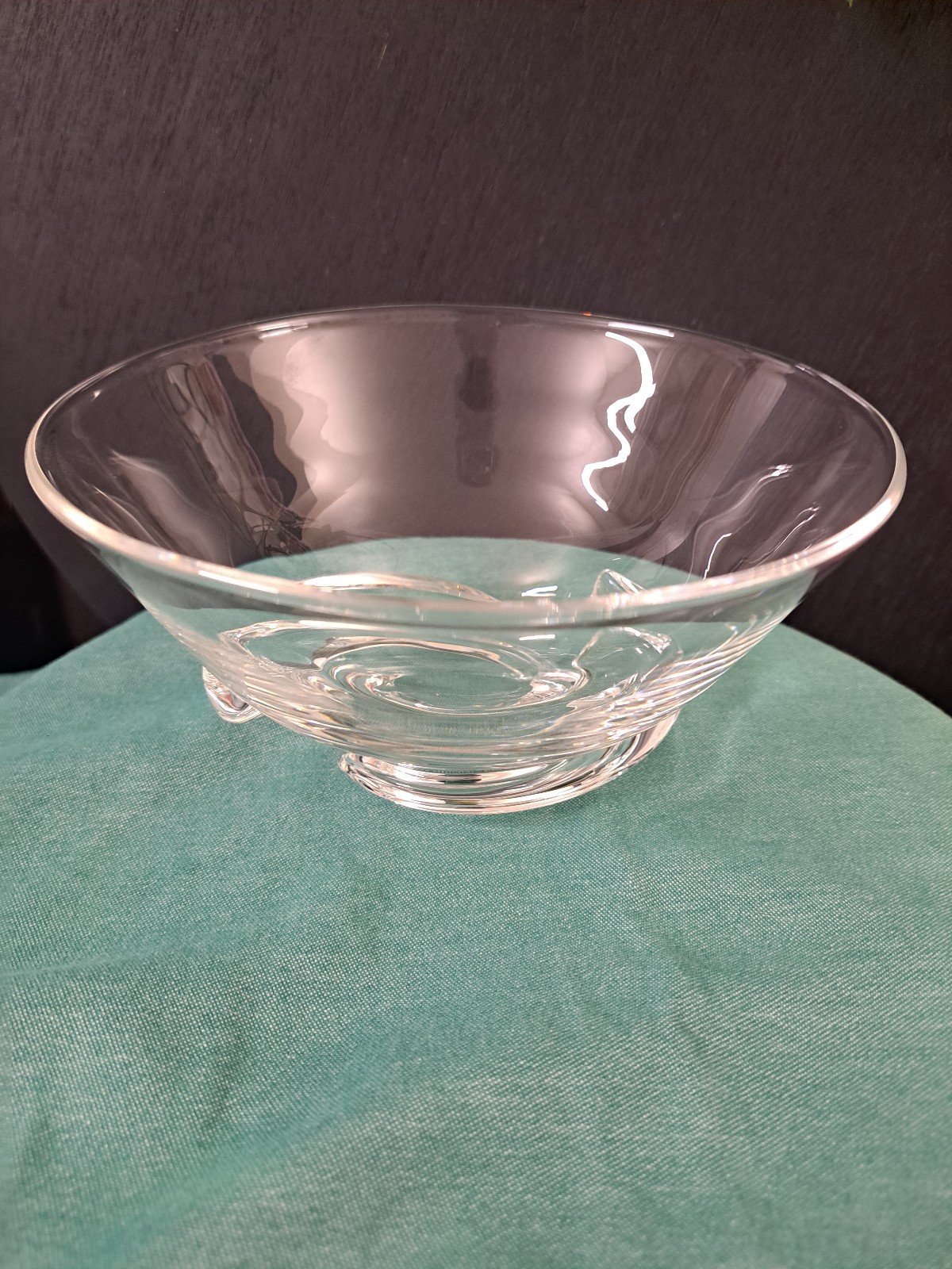 Steuben bowl, spiral base signed