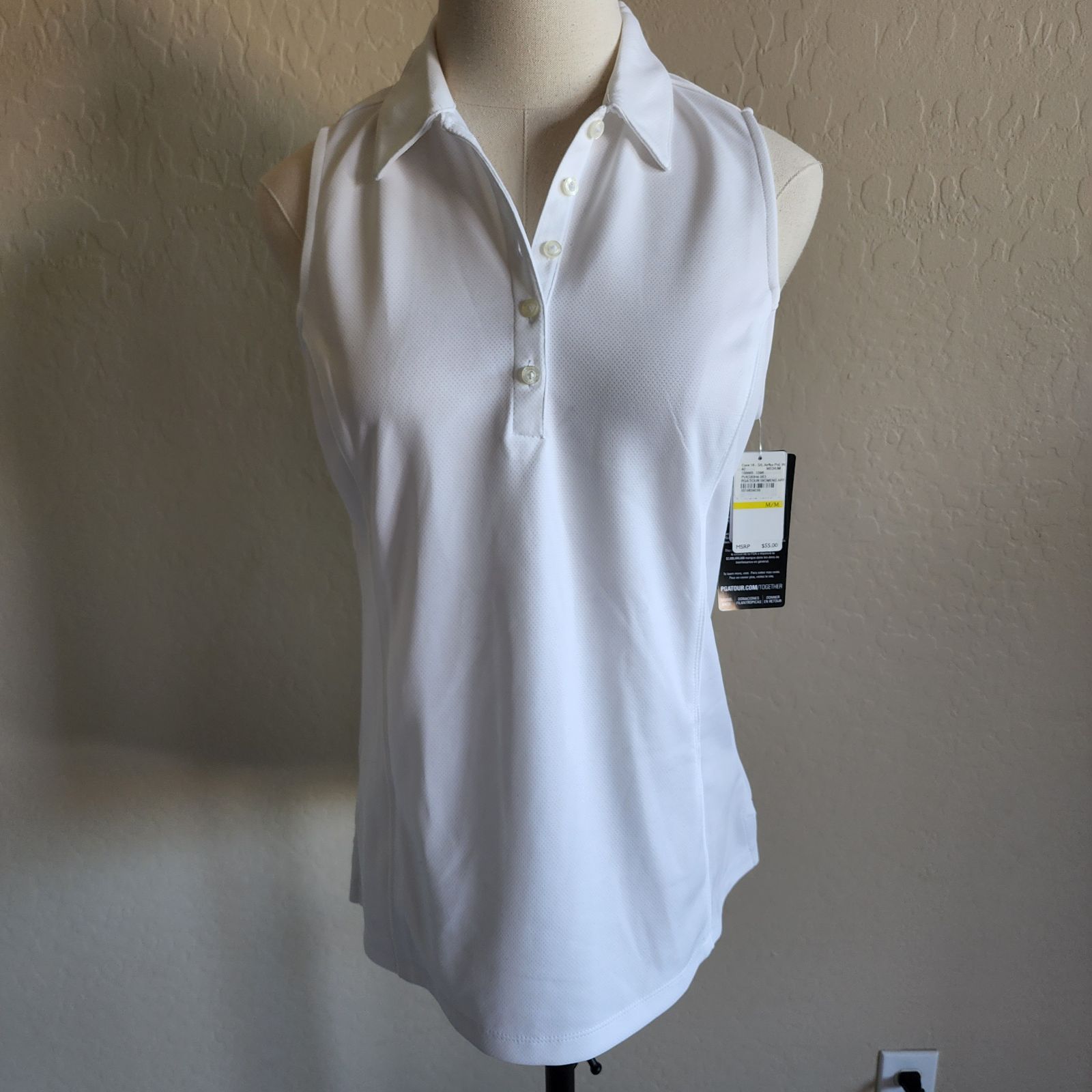 PGA Tour Golf Sleeveless Polo Medium NWT