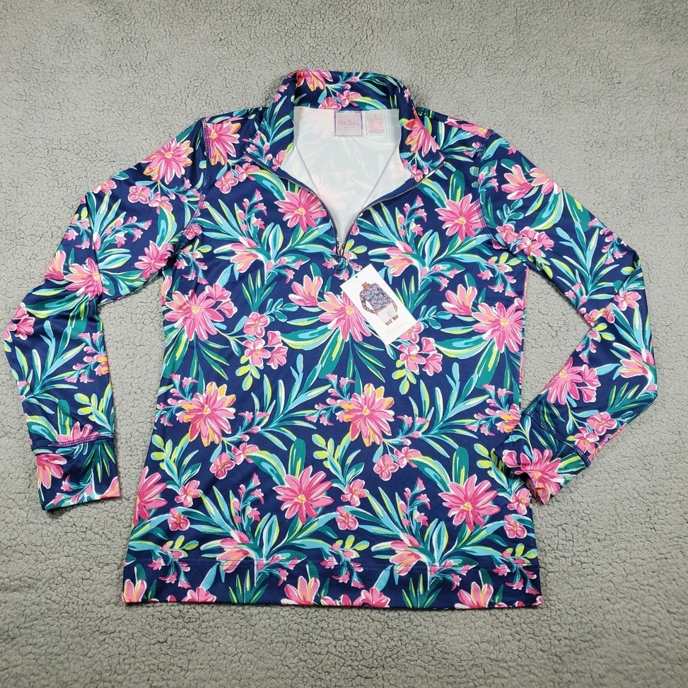 Stella Parker Sun Protection Shirt UPF 50+ Small Pink Lilly Pullover Golf Tennis