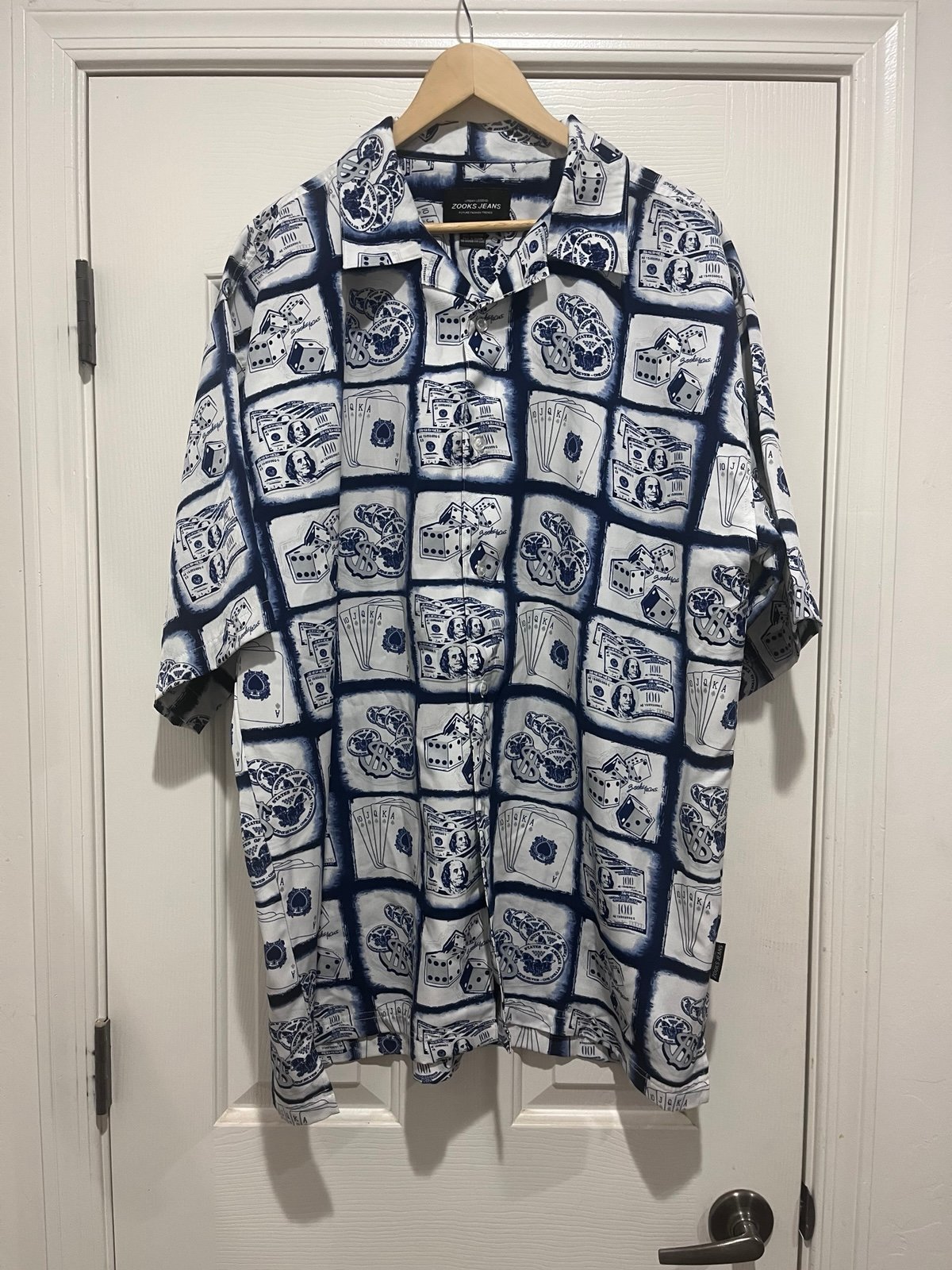 Zooks Jeans Urban Legend Money Dice Shirt 2XL Made in Russia Y2K