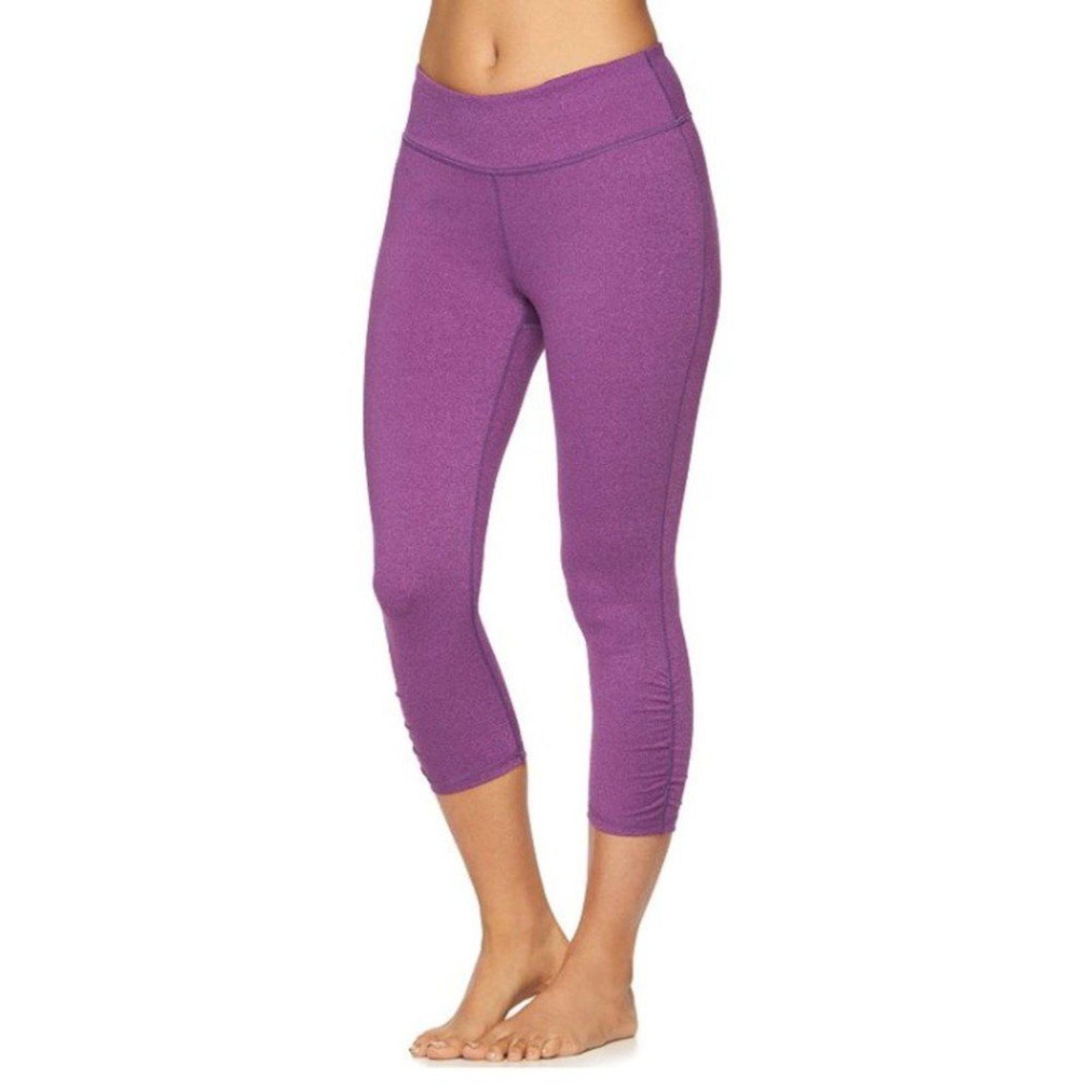 Gaiam Om Yoga Capri Leggings in Medium Purple