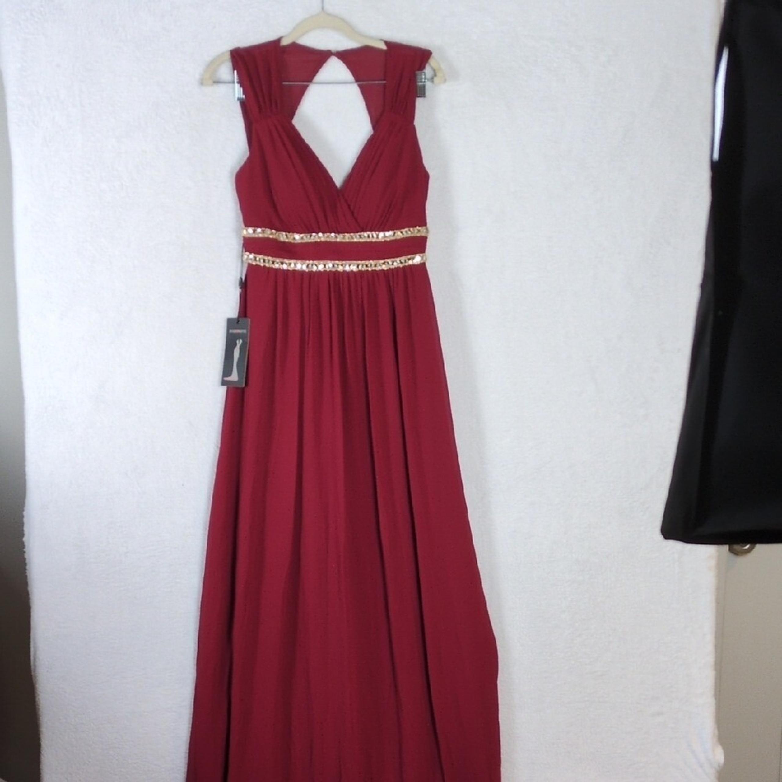 Ever Pretty Women's Maroon Rhinestone Formal Evening Maxi Dress Size 4