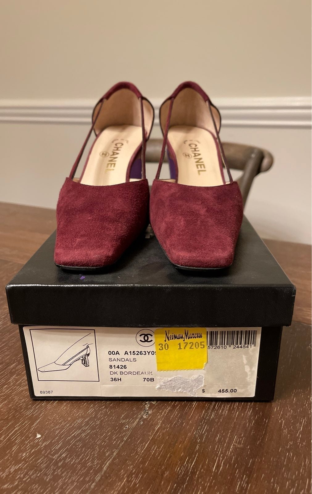 Brand new chanel suede pumps sandals 37.5 women