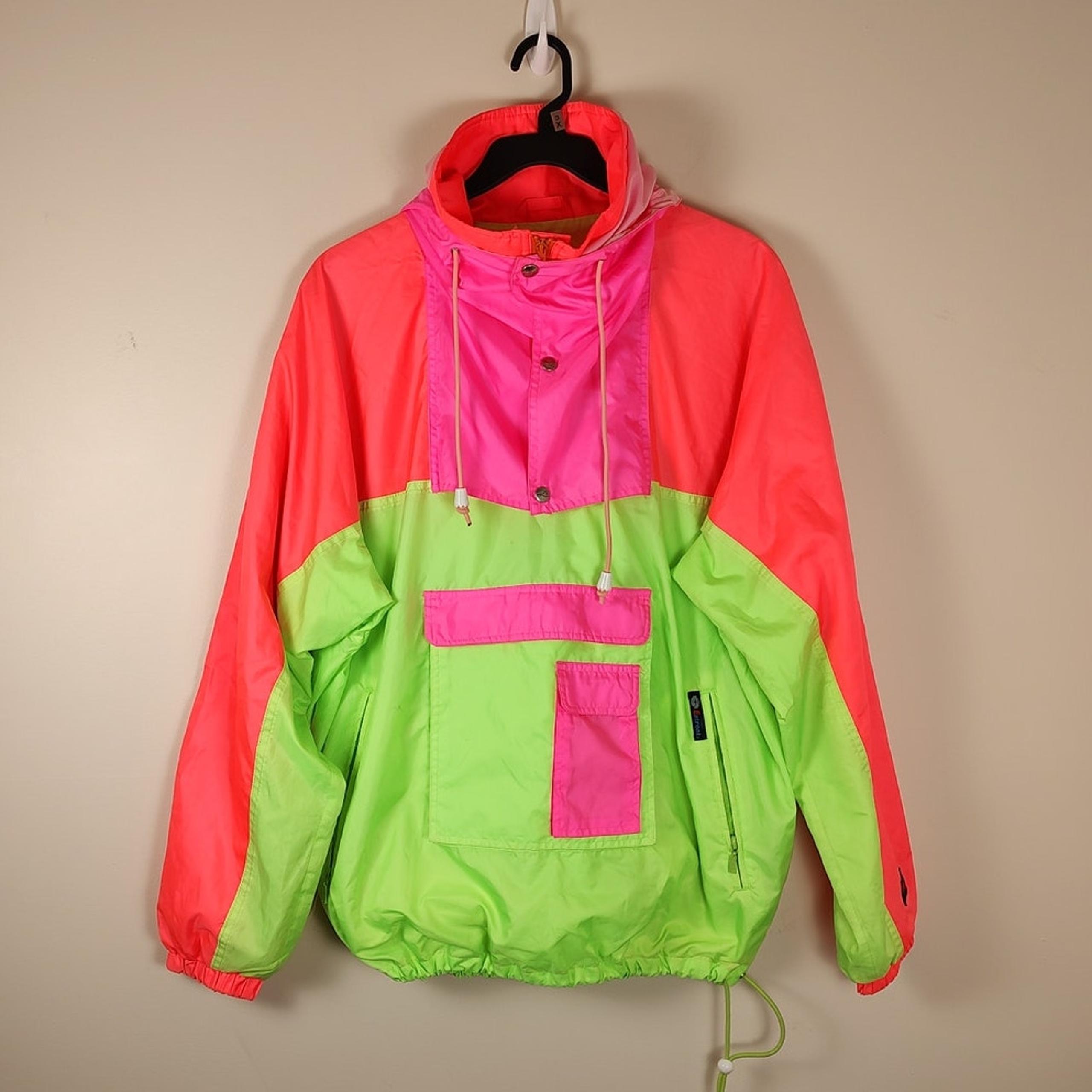 Vintage Peregrine windbreaker mens size large 80s neon