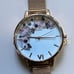 Olivia Burton Signiture Florals Watch With 38mm White Floral Face & MeshBracelet