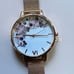 Olivia Burton Signiture Florals Watch With 38mm White Floral Face & MeshBracelet