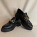Anthropologie Lug Sole Black Platform Loafers sz 6
