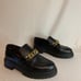 Anthropologie Lug Sole Black Platform Loafers sz 6