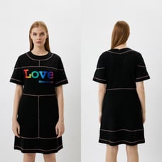 Love Moschino Knit Dress Black Rainbow Graphic SIZE US 4