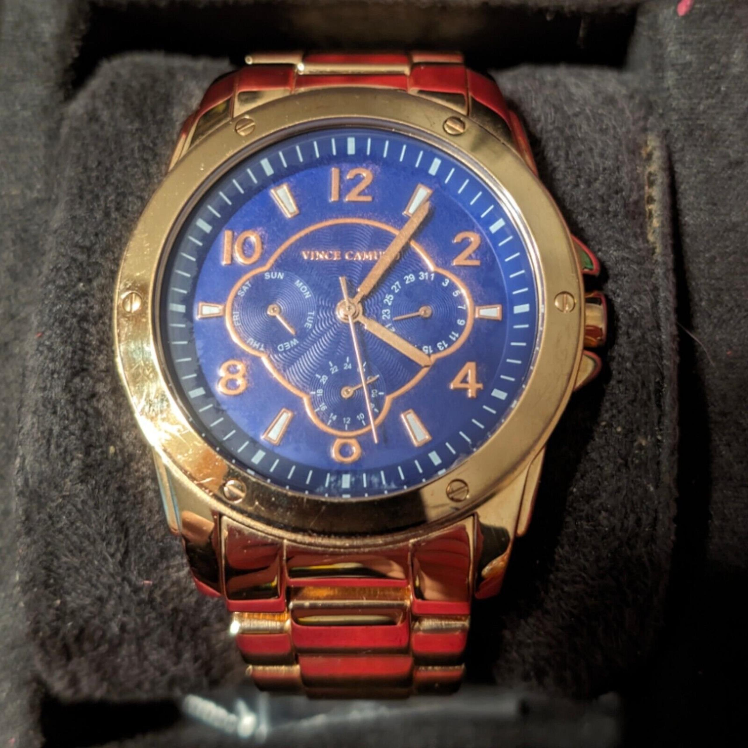 Men's Vince Camuto VC/5042 6P29 Choronograph Gold Tone Wrist Watch