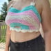 Trans Pride Rainbow Crochet Halter Crop Top