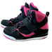 Jordan Girls Flight 45 Hi Top Black/Vivid Pink. Size 1Y.