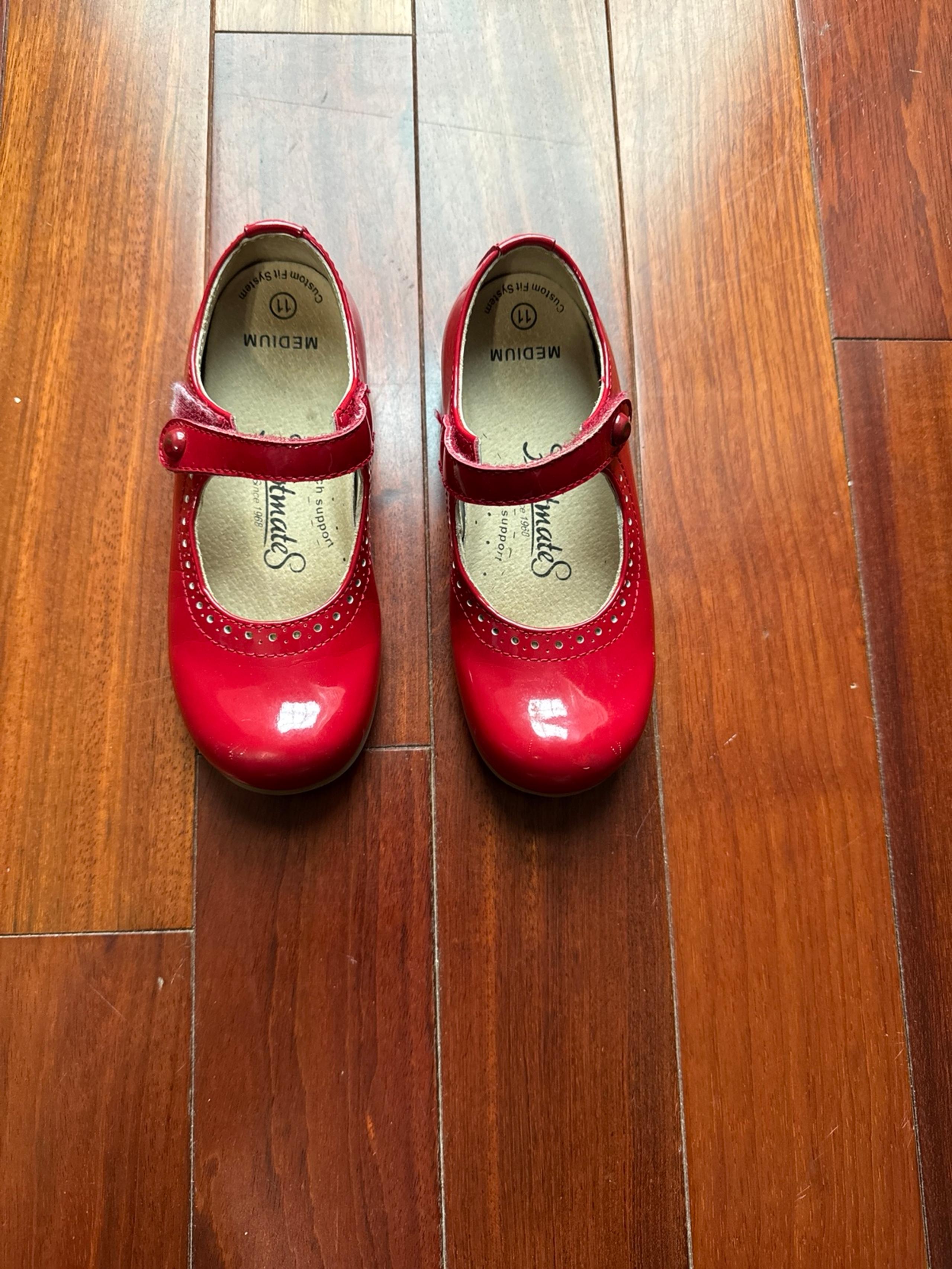Footmates girls red shoes size 11