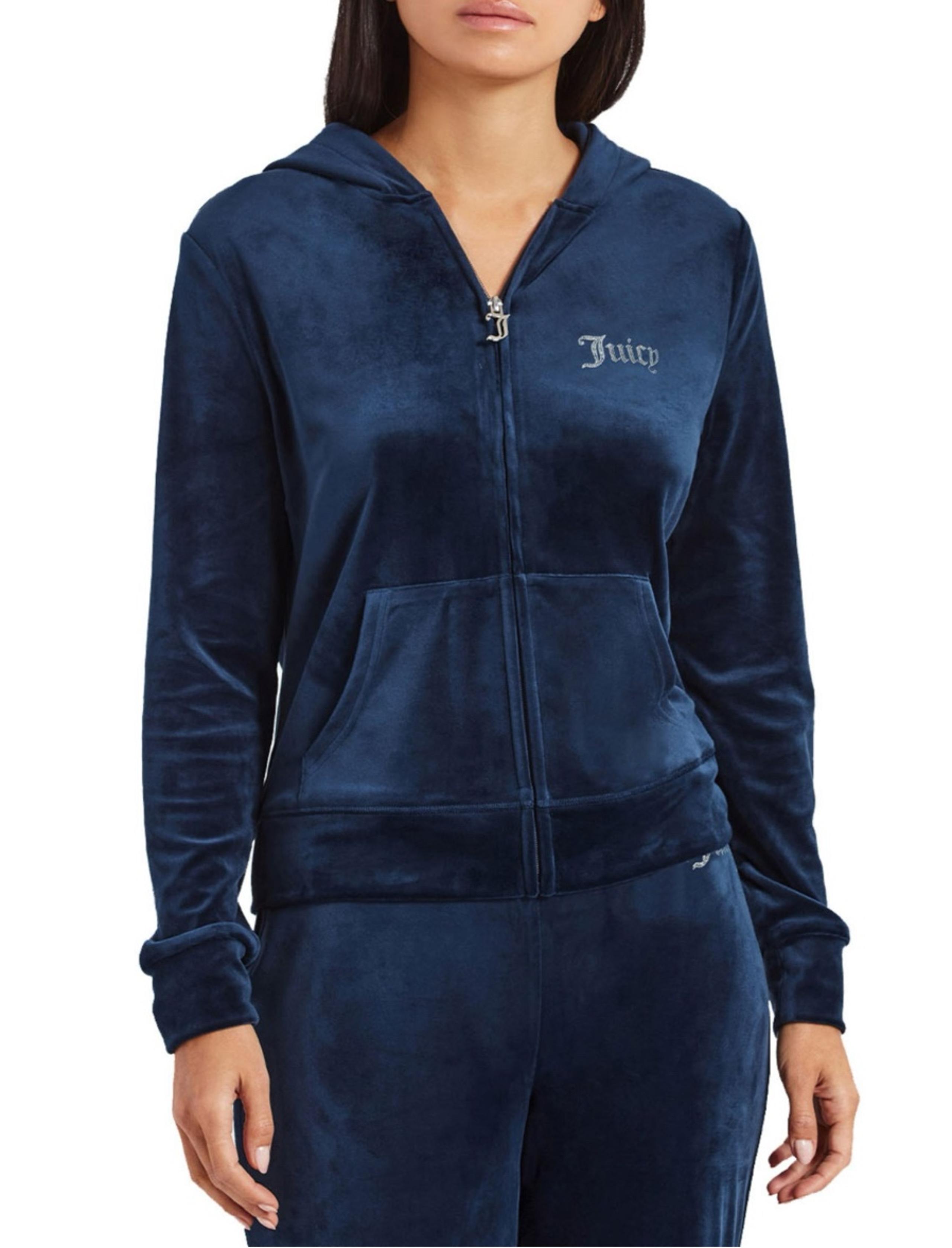 Juicy Couture Velour Tracksuit Jacket and Pants Regal Blue XL