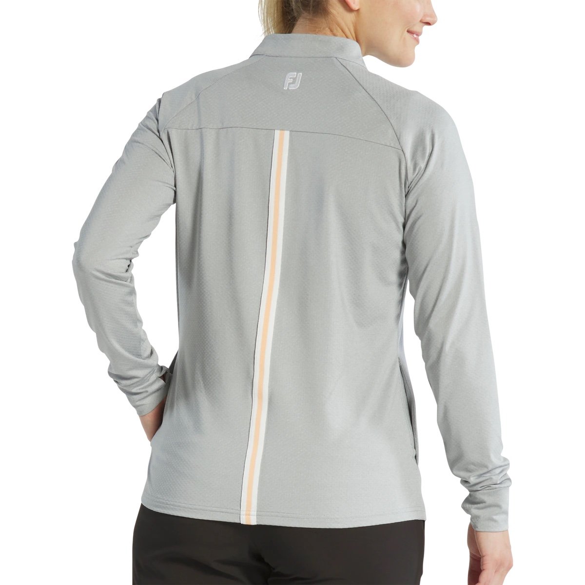 Footjoy Quarter-Zip Dot Jacquard Mid-Layer long sleeve grey
