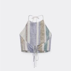 Zara Striped Halter Top, Color: Multicolor, Size: M, NWOT