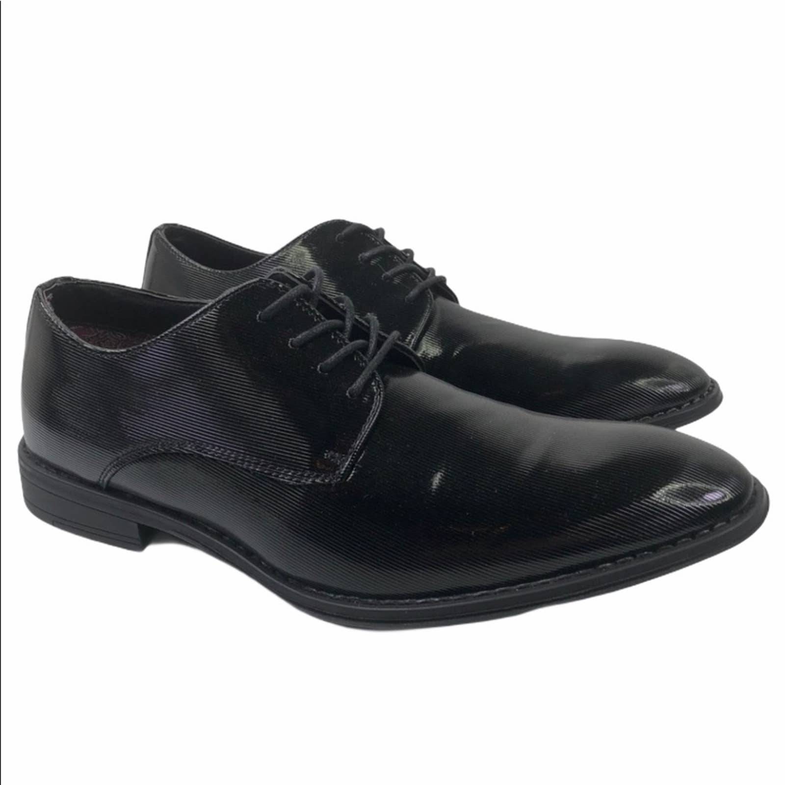 Steve Madden Crakke Embossed Patent Derby Shoes Size 9.5