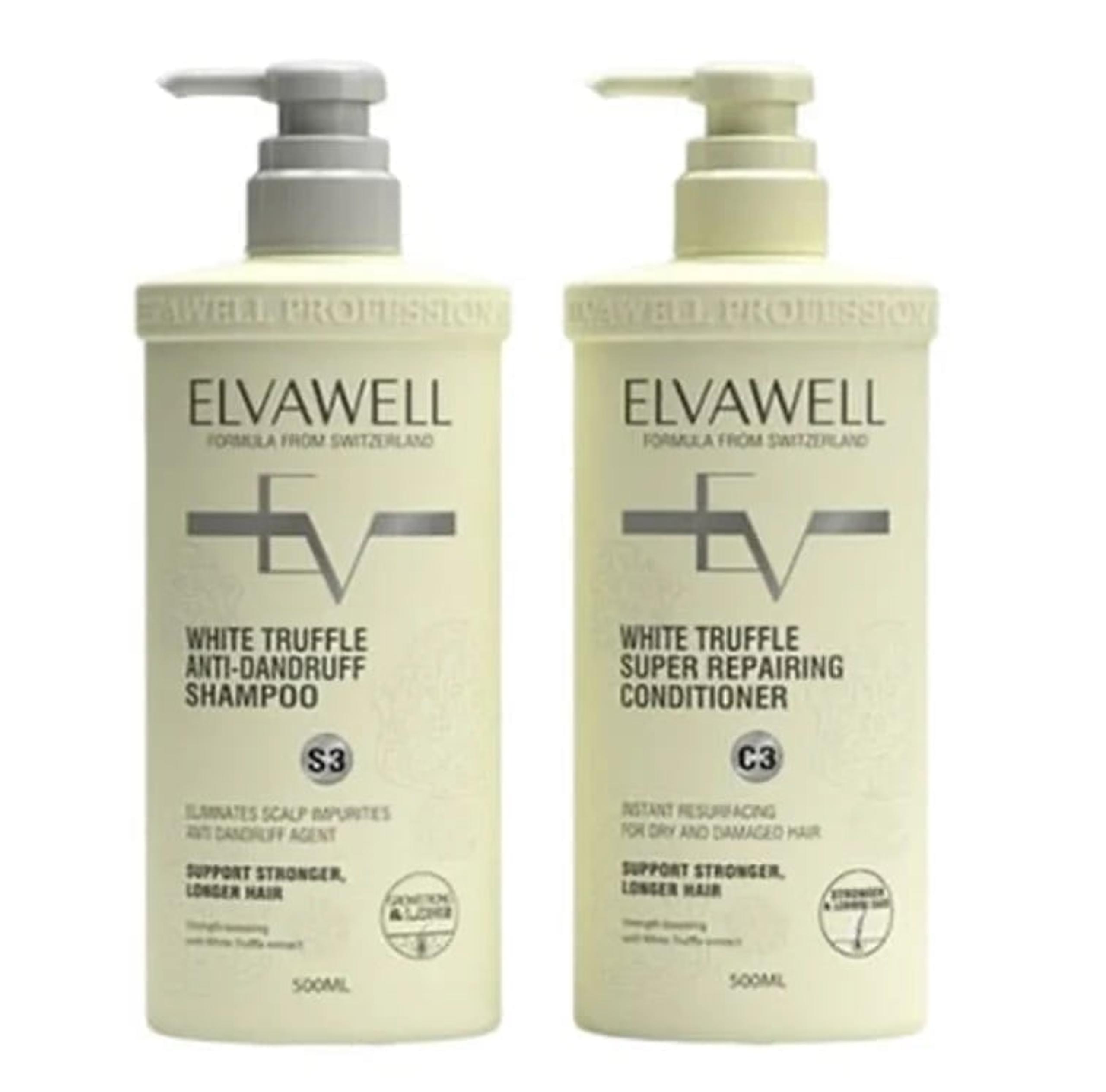 Elvawell White Truffle Anti-Dandruff Shampoo & Conditioner Set 500ML EACH
