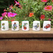 Vintage 1970’s Mini Porcelain Candle Holders Set of 5 West Germany