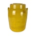 Vintage Yellow Ware Storage Crock With Lid 10” Tall Blue Flowers Hand Painted