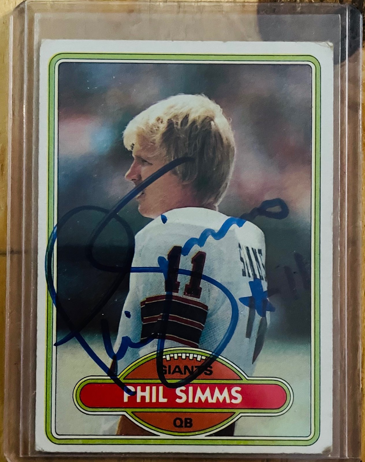 Phil Simms Rookie Card signed and authenticated