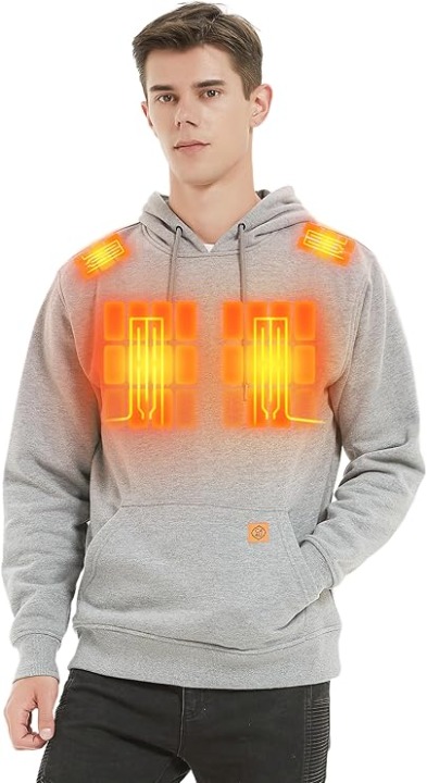 NEW Heated Hoodie for Men Women with 7.4V Battery, Pullover Sweatshirt / Medium