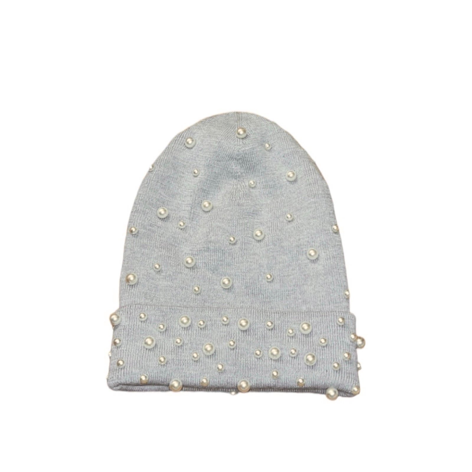 Regina Italian 100% Wool Pearl Grey Beanie Hat XL