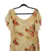 Vtg Country Cottagecore Feminine Floral Chiffon Midi Dress Flutter Sleeve Sz XL
