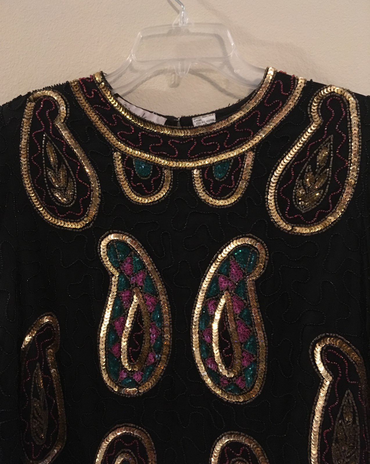 Vintage Beaded Silk Blouse