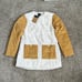 The North Face Collarless Synth Jacket White Tan Corduroy Womens Size Large 179
