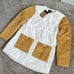 The North Face Collarless Synth Jacket White Tan Corduroy Womens Size Large 179