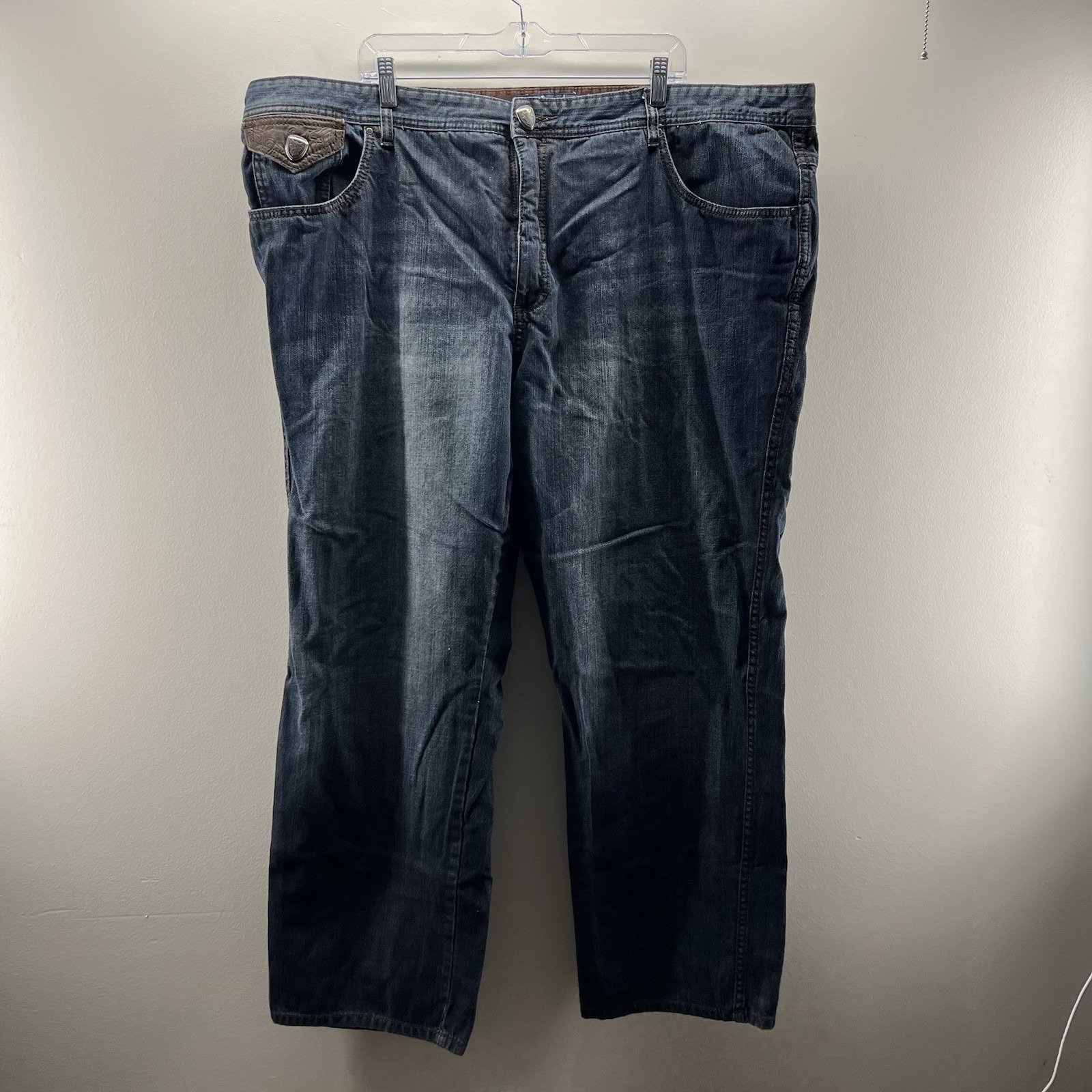 Pelle Pelle Vintage Y2K Baggy Big & Tall Cargo Denim Blue Jeans Men's 48 x 34