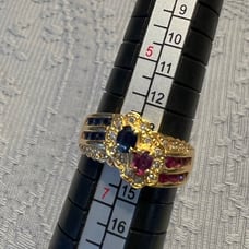 Genuine Natural Sapphire/Ruby Ring K18 Solid Gold