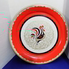 Vintage Metal Rooster Platter Country Kitchen Decor Chicken Hen Tray