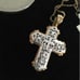 NEW MERVYN'S 18k Over 925 Reversible Cross Crucifix Zirconia Necklace 18