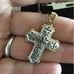 NEW MERVYN'S 18k Over 925 Reversible Cross Crucifix Zirconia Necklace 18