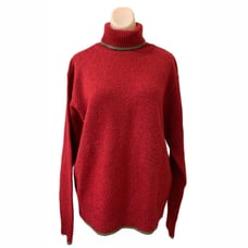 Lucky Brand Small Lambswool Sweater Red Green Turtleneck Vintage Hong Kong