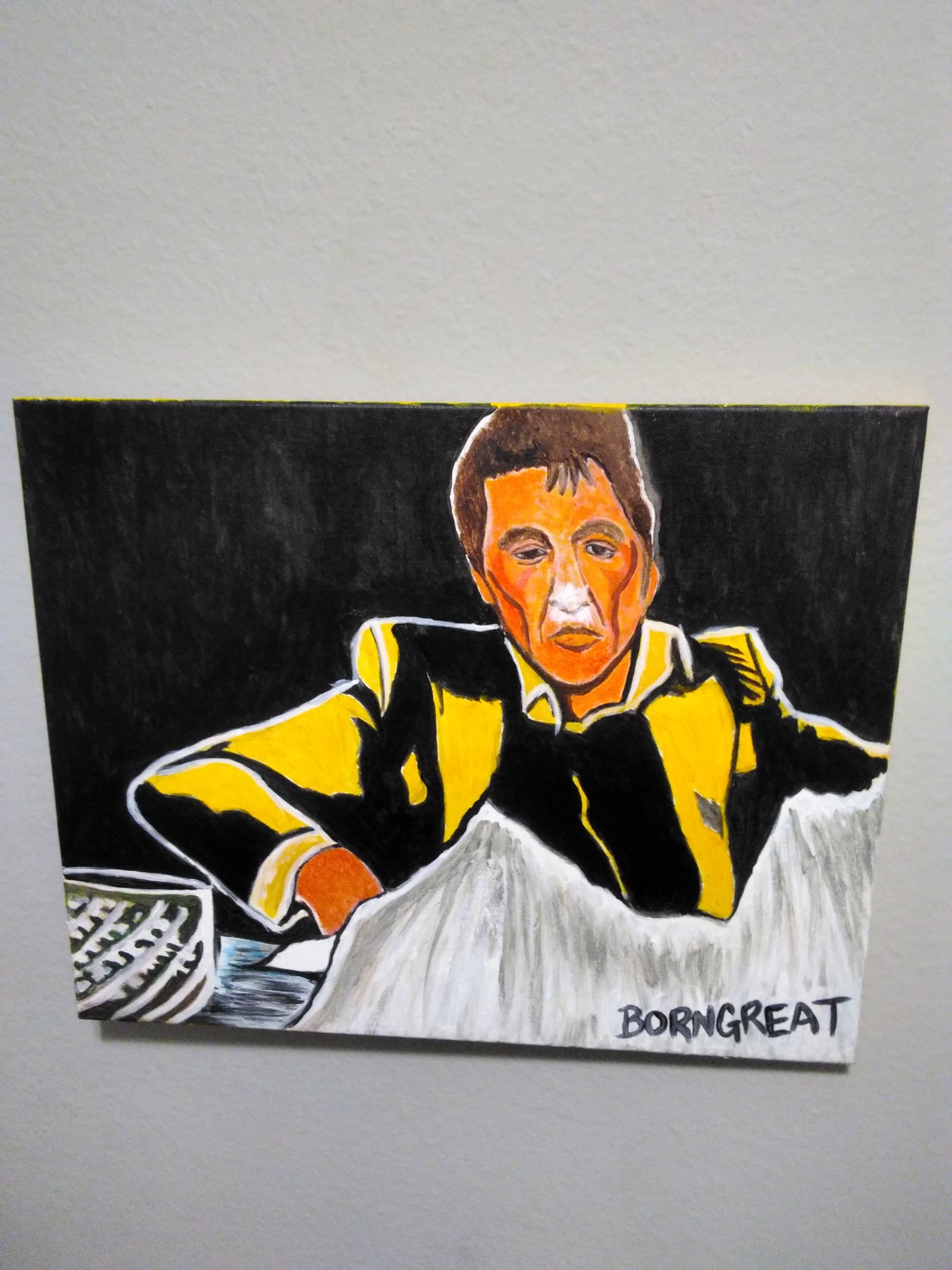 A portrait of tony montana.