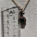 Vintage sterling 4.3carats green emerald, rubies and diamond pendant
