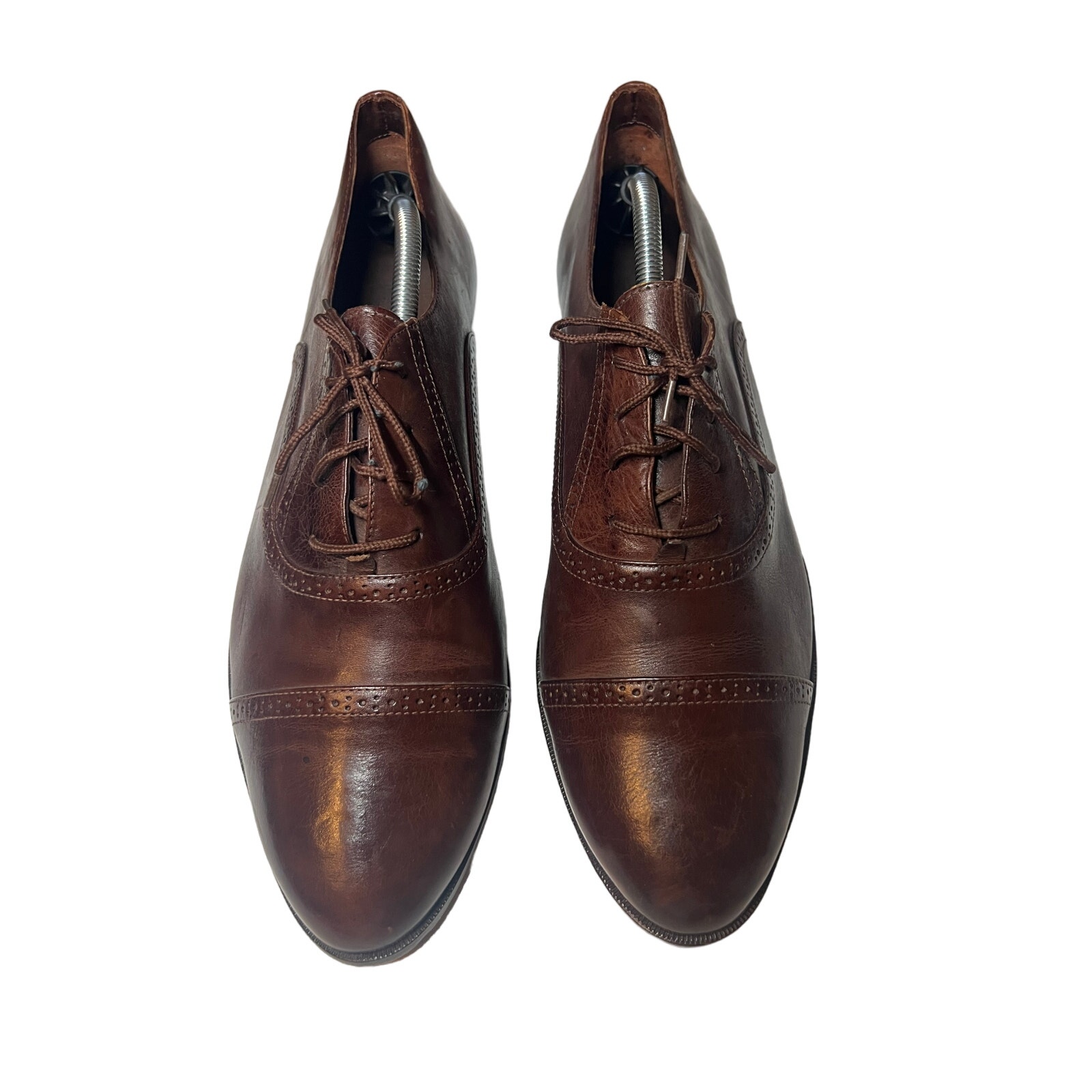 Vintage Giorgio Brutini Men's Brown Leather Wing Tip Cap Toe Shoes Sz 12
