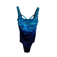 Longitude Women’s Blue One Piece Full Coverage Swimsuit - Size 12 - NEW