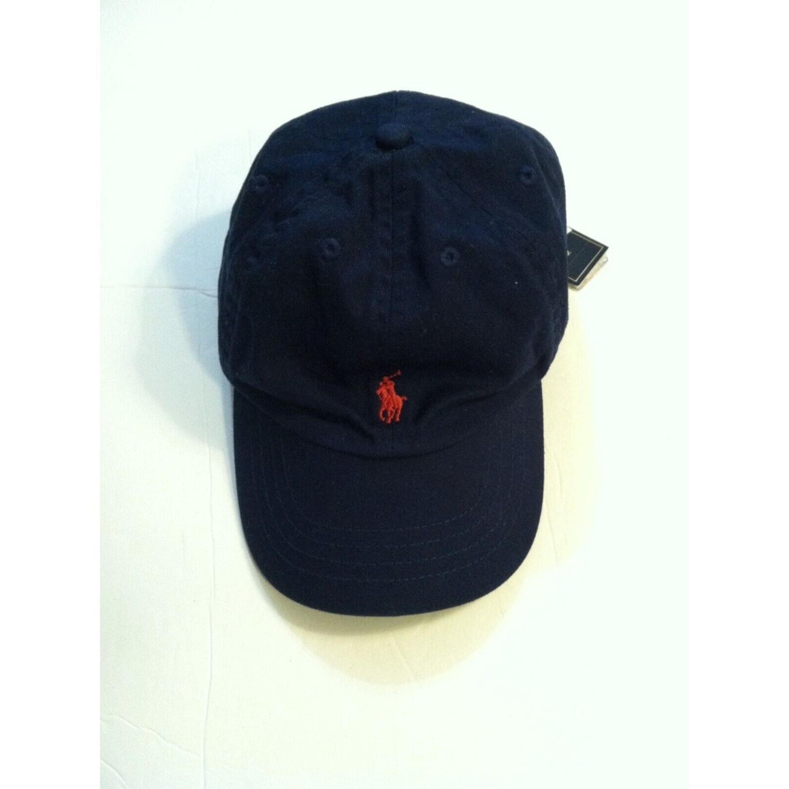 POLO RALPH LAUREN BOYS NEW NAVY 100%COTTON HAT BASEBALL CAP SIZE: 4-7