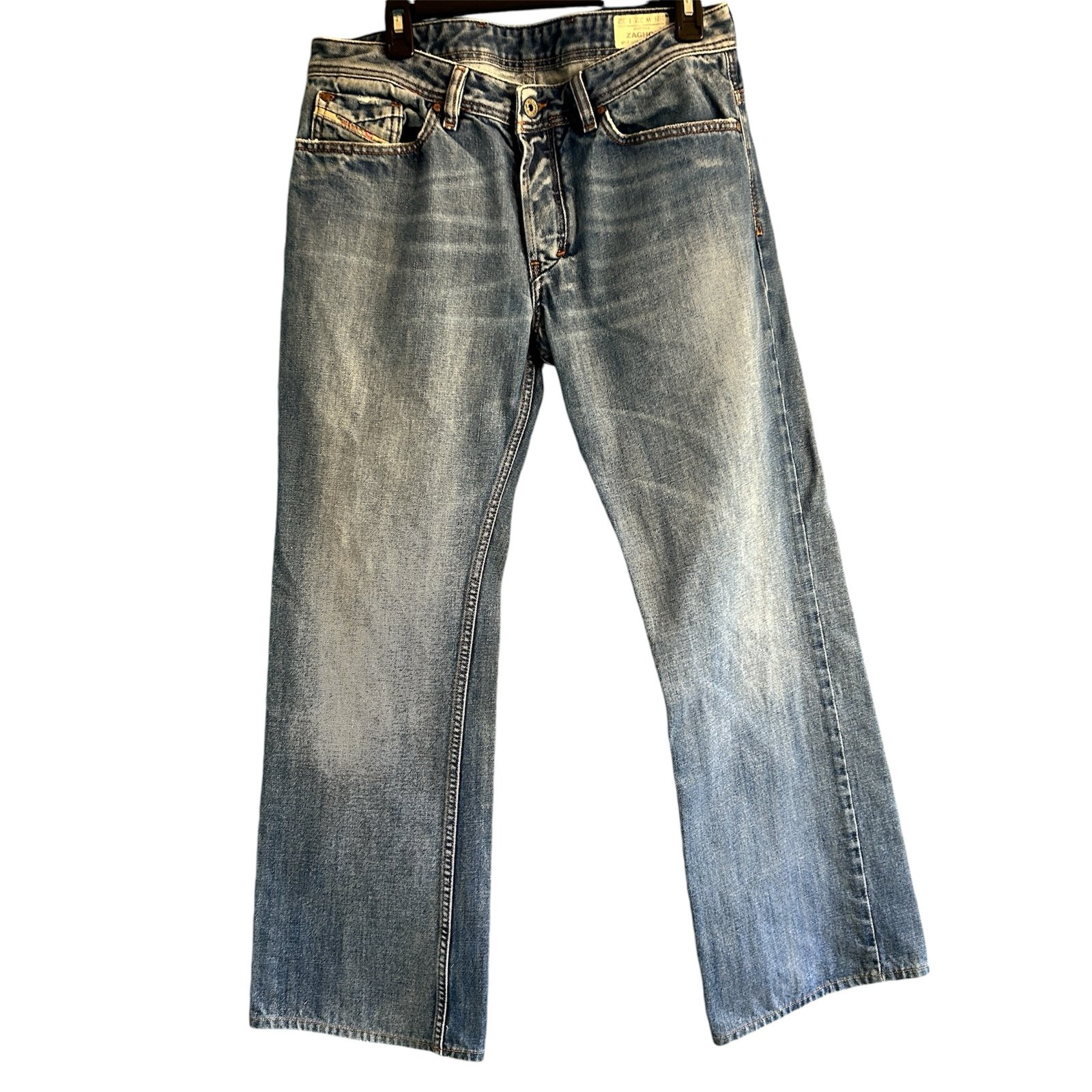 HOT Men's DIESEL @ ZAGHOR 8TA RELAXED WIDE BOOTCUT DARK Jeans 32 x32 (Fit 32x33)