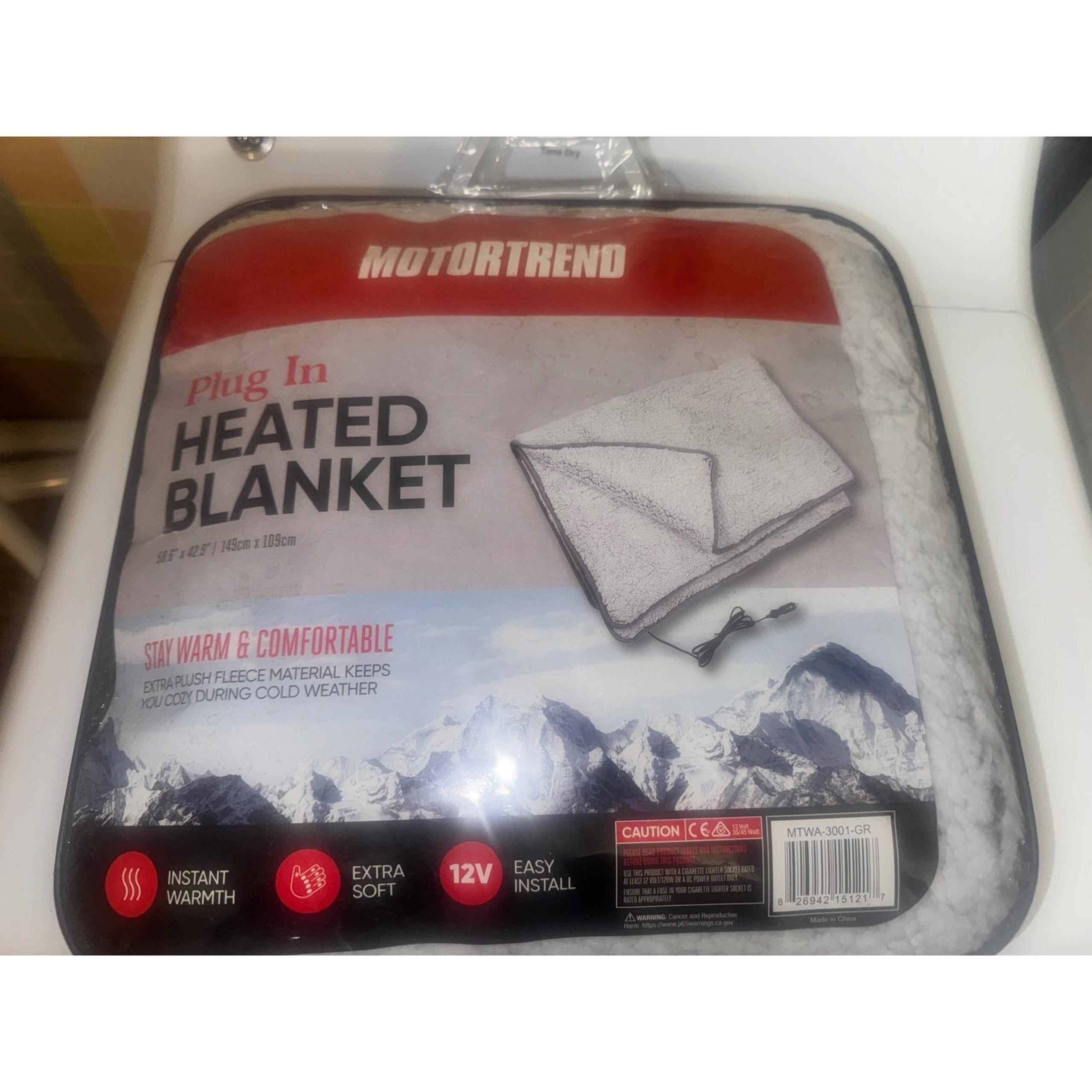 Motor Trend Heated Blanket Car Truck SUV Full-Size Winter Auto 12V