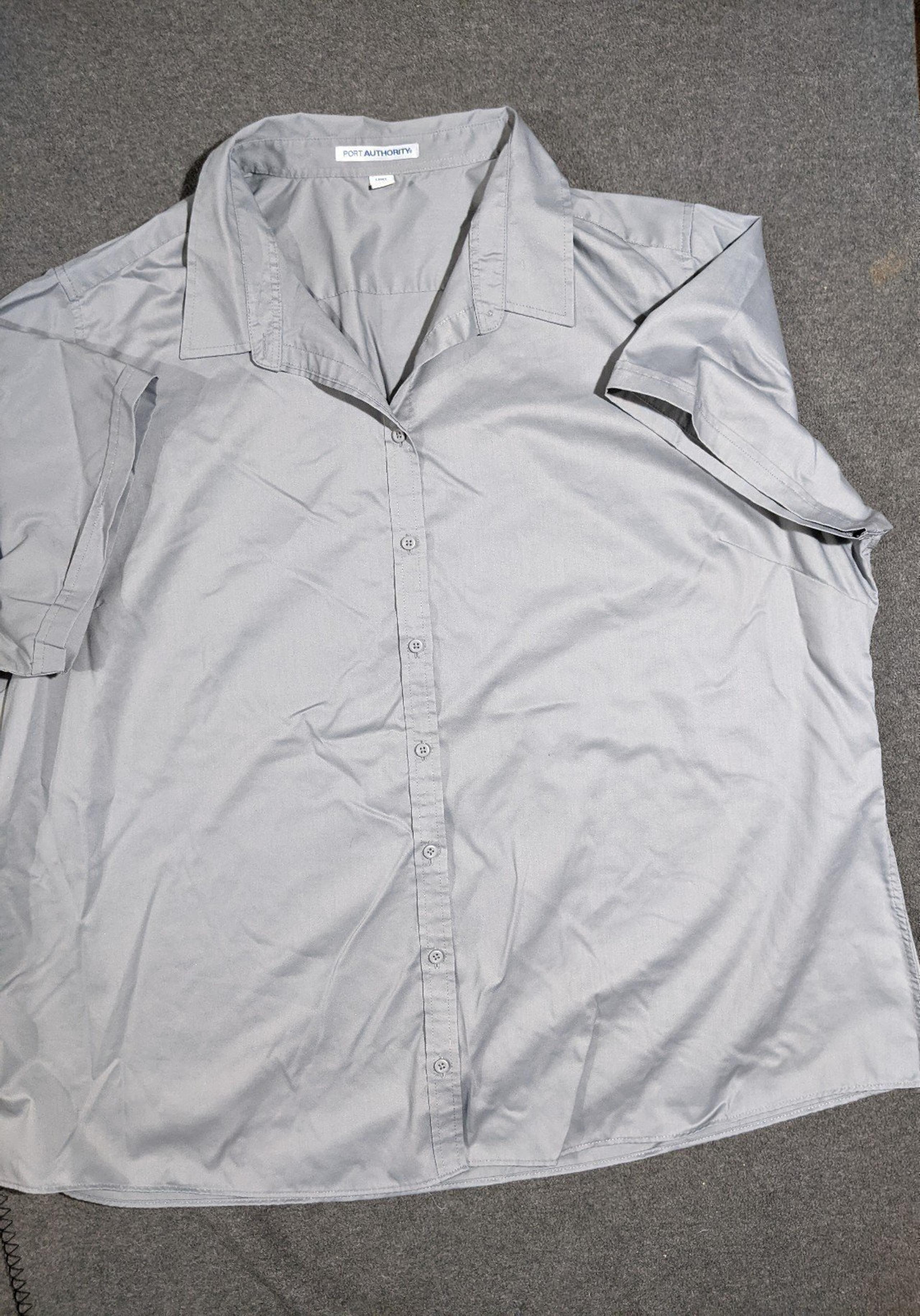 Women's shirt button down gray 4XL plus size - Port Authority