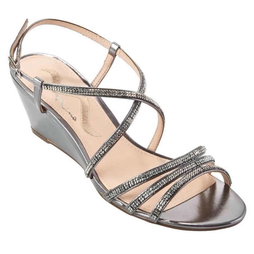Nina | Wedge Sandal Shoe Slip On 9.5M Strappy